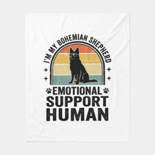 Bohemian Shepherd Emotional Support Human Vintage Fleece Blanket
