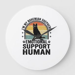 Bohemian Shepherd Emotional Support Human Vintage  Large Clock