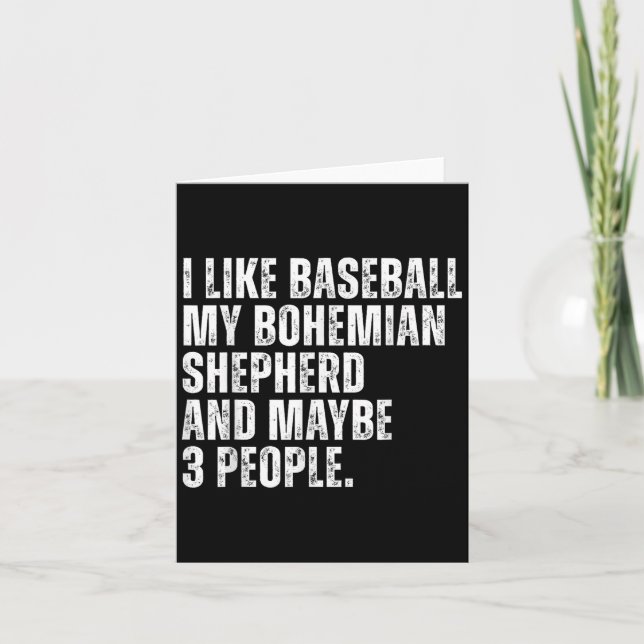 Bohemian Shepherd Owner I Like Baseball Lover Funn Card (Front)