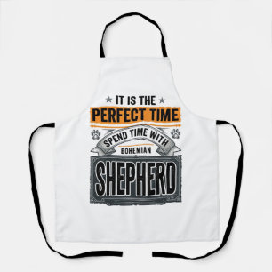 Bohemian Shepherd Vintage Dog Lover Typography Des Apron