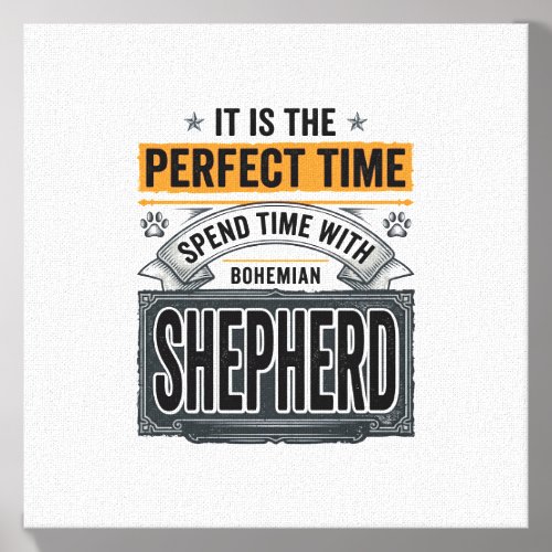Bohemian Shepherd Vintage Dog Lover Typography Des Canvas Photo Tile