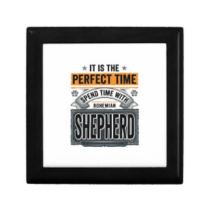 Bohemian Shepherd Vintage Dog Lover Typography Des Gift Box