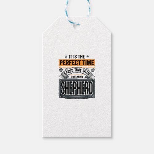 Bohemian Shepherd Vintage Dog Lover Typography Des Gift Tags