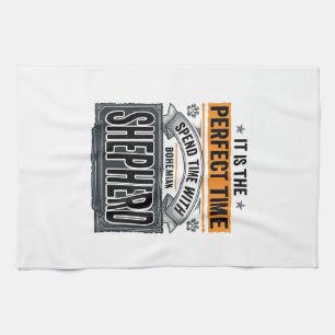 Bohemian Shepherd Vintage Dog Lover Typography Des Kitchen Towel