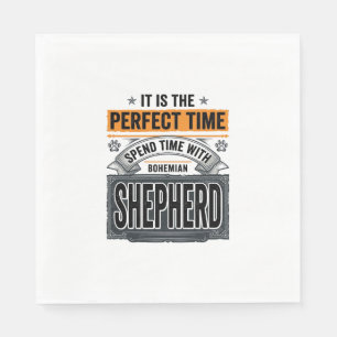 Bohemian Shepherd Vintage Dog Lover Typography Des Napkins
