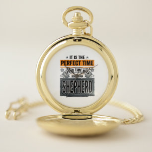 Bohemian Shepherd Vintage Dog Lover Typography Des Pocket Watch