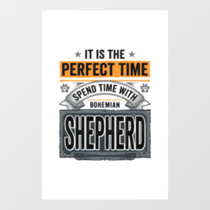 Bohemian Shepherd Vintage Dog Lover Typography Des Window Cling