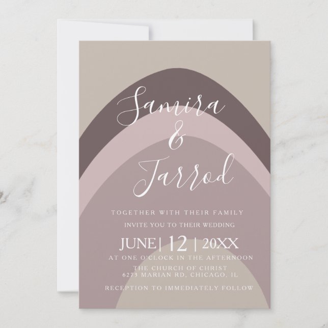 Bohemian Simple Natural Arch Rainbow Wedding Invitation (Front)