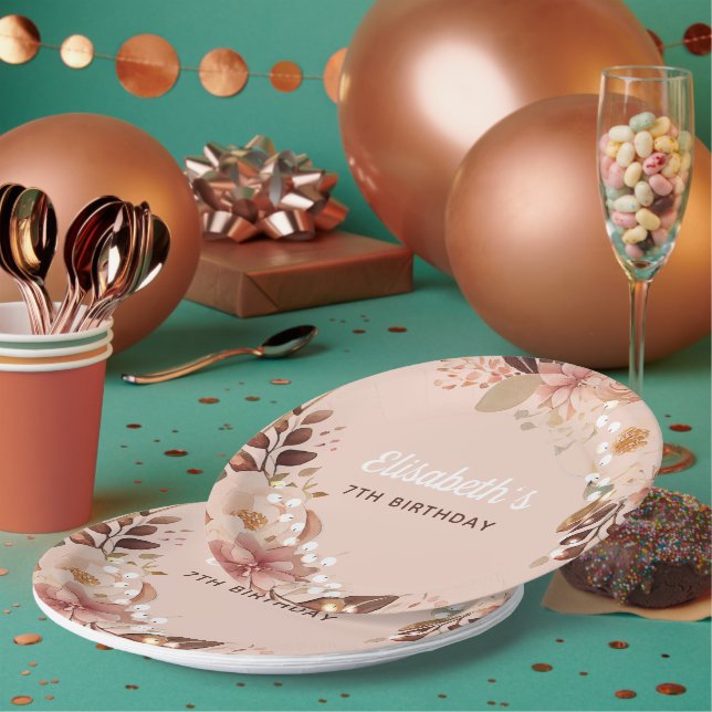 Bohemian Slumber Pajama Party Personalized Paper Plates (Multi)