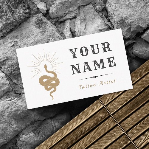 Bohemian Snake Aesthetic Tattoo Artist Boho Style Business Card