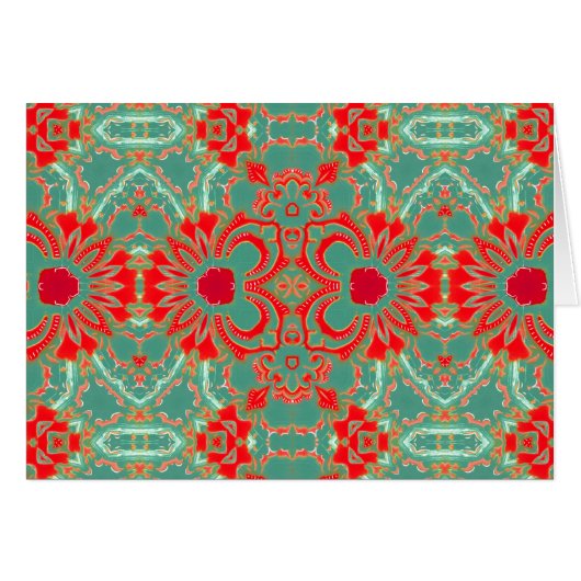 Bohemian Sophisticated Turquoise Coral Floral NT (Front Horizontal)