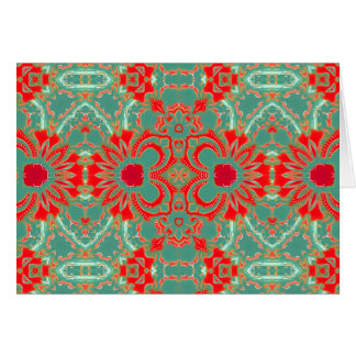 Bohemian Sophisticated Turquoise Coral Floral NT Cards