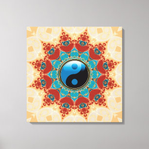 Bohemian Spirit Yin Yang Wrapped Canvas Print