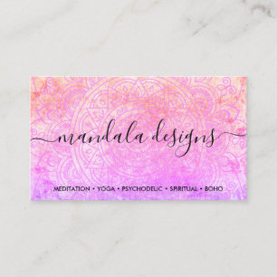 Bohemian Spiritual Pink Mandala Boho Business Card