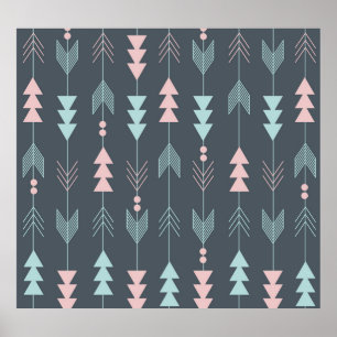 Bohemian Style Boho: Ethnic Seamless Pattern Poster