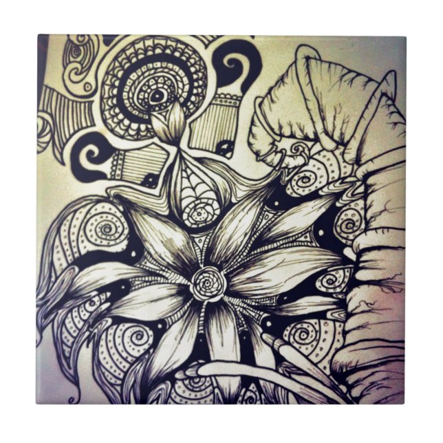 Bohemian Style Ceramic Tile (Front)