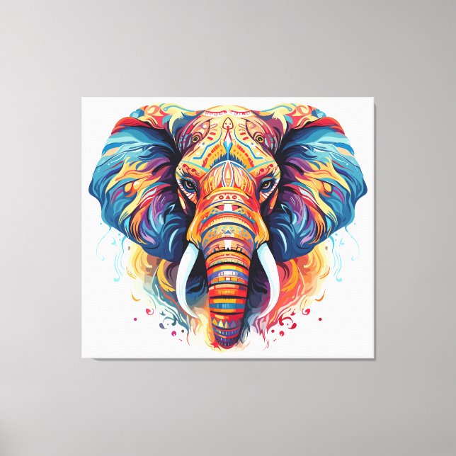 Bohemian Style Elephant Canvas Print (Front)