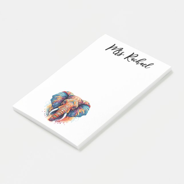 Bohemian Style Elephant  Post-it Notes (Angled)