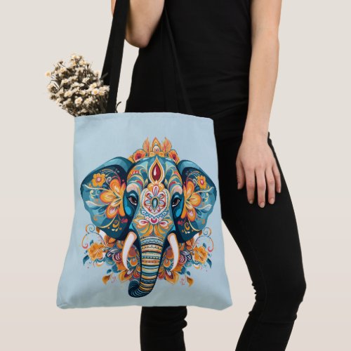 Bohemian Style Elephant  Tote Bag