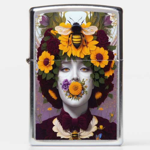 Bohemian Style Garden Bee Speak no evil  Zippo Lighter