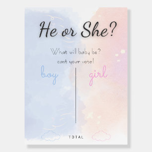 Bohemian Style Gender Reveal Voting Sign