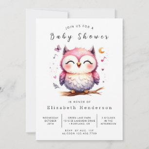 Bohemian Stylish Owl Baby Shower Invitation