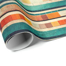 Bohemian subway tile wrapping paper