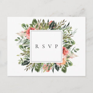 Bohemian Summer Wedding RSVP Song Request Invitation Postcard