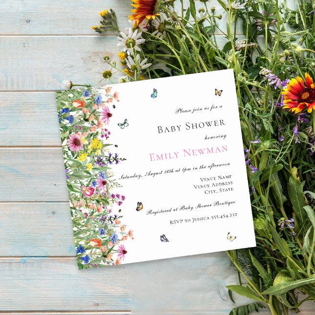 Bohemian Summer Wildflower Baby Shower Invitation (Creator Uploaded)
