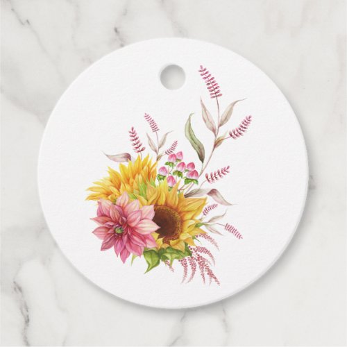 Bohemian Sun and Burgundy Sunflower Wedding Favor Tags