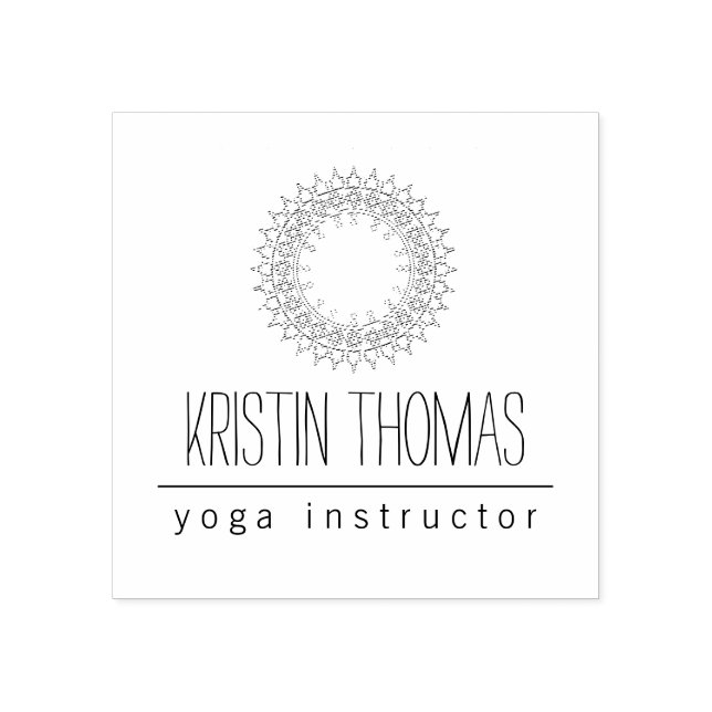 Bohemian Sun Mandala Personalized Rubber Stamp (Imprint)