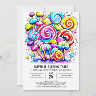Bohemian Sweet Chocolate Birthday Invitation