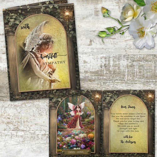 Bohemian Sympathy Photo Condolences Card