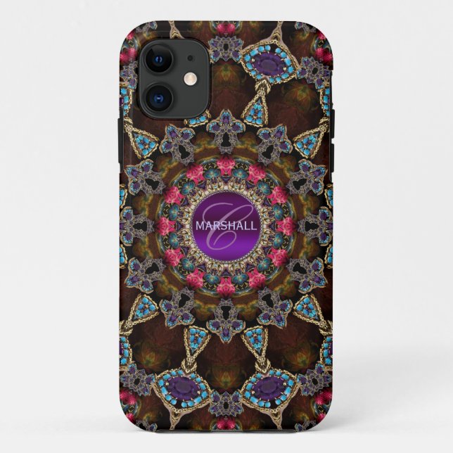 Bohemian Tapestry Art Monogram CaseMate Case-Mate iPhone Case (Back)