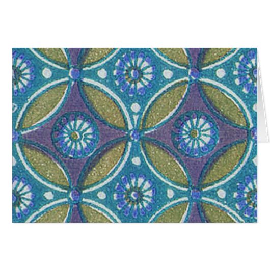 Bohemian Teal and Purple Mosaic Floral Pattern (Front Horizontal)