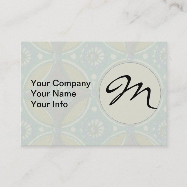 Bohemian Teal and Purple Mosaic Floral Pattern Business Card (Front)