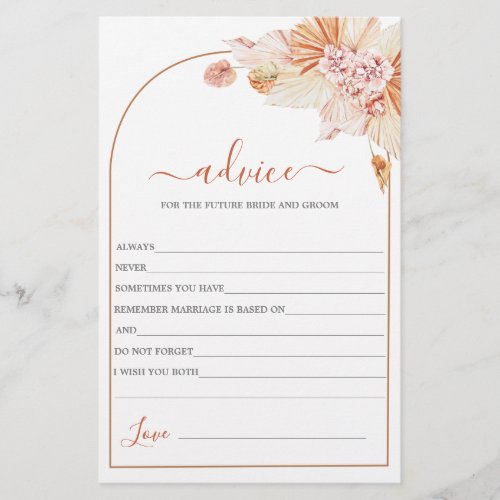 Bohemian Terracotta Advice for the Bride card