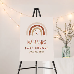 Bohemian Terracotta Boho Rainbow Baby Shower Moon  Foam Board