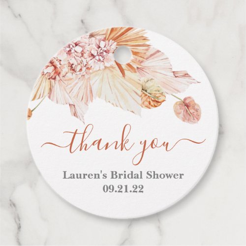 Bohemian Terracotta bridal shower Favor Tags