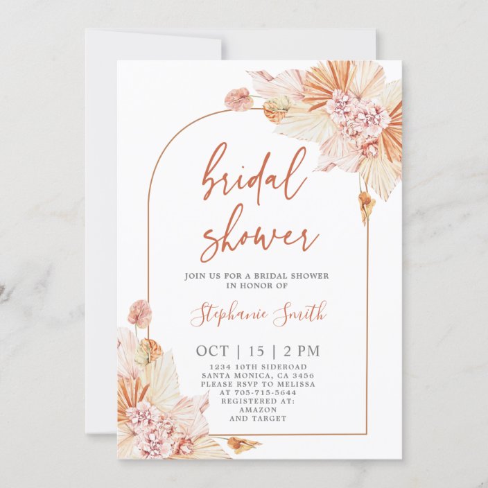 Bohemian Terracotta Bridal Shower Invitation