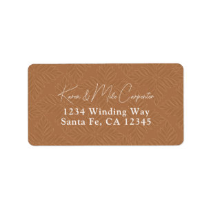 Bohemian Terracotta Minimalist Return Address Label