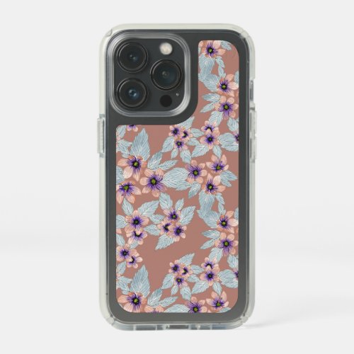 Bohemian Terracotta Pink Flowers Watercolor Speck iPhone 13 Pro Case