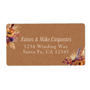 Bohemian Terracotta Sunflower Label