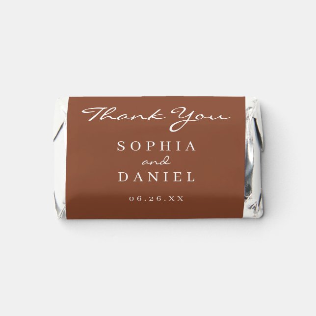 Bohemian Terracotta Wedding Favors Chocolate Candy (Front)