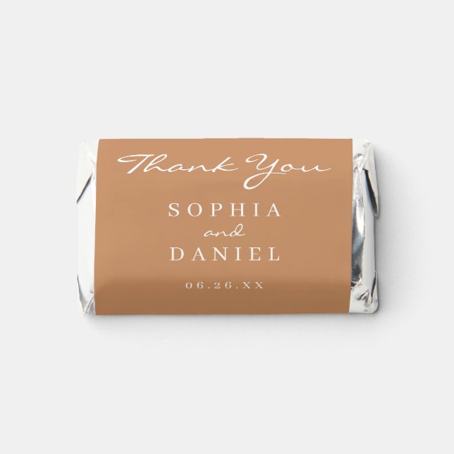 Bohemian Terracotta Wedding Favors Chocolate Candy (Front)