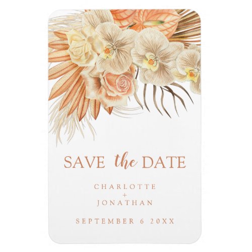 Bohemian Terracotta Wedding Save the Date Magnet