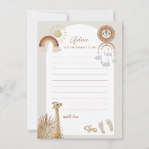 Bohemian Toys Giraffe Sun Advice for parents to be Invitation