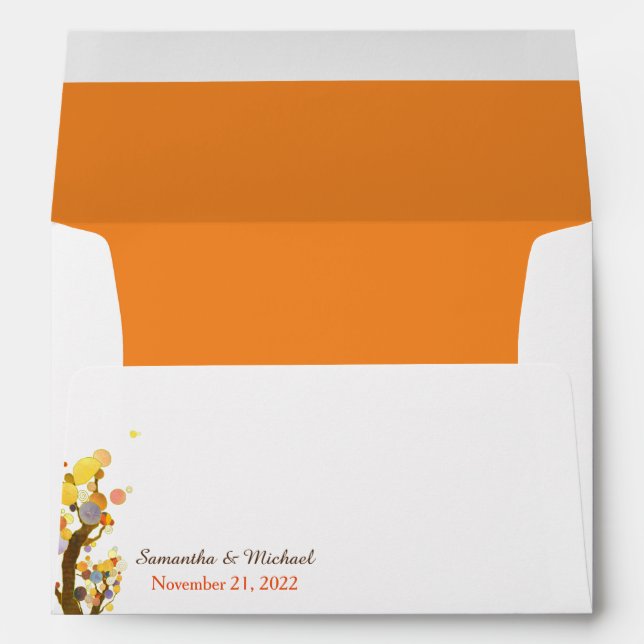 Bohemian Trees Pre Addressed Wedding Envelope (Back (Bottom))