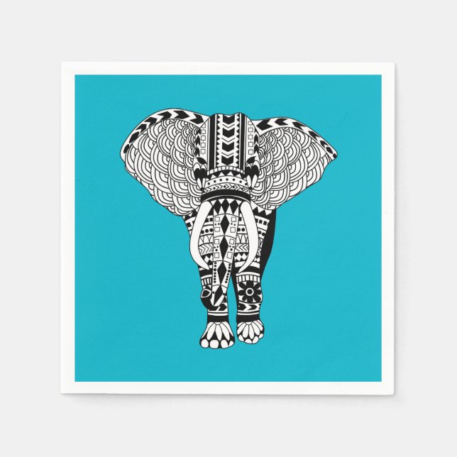 Bohemian Tribal Elephant Napkins (Front)