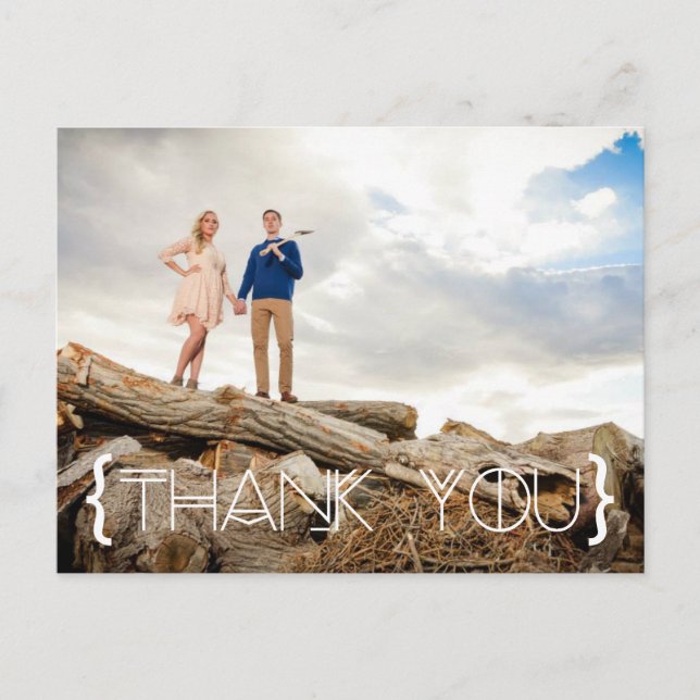 Bohemian Tribal Thank You Photo Postcard (Front)